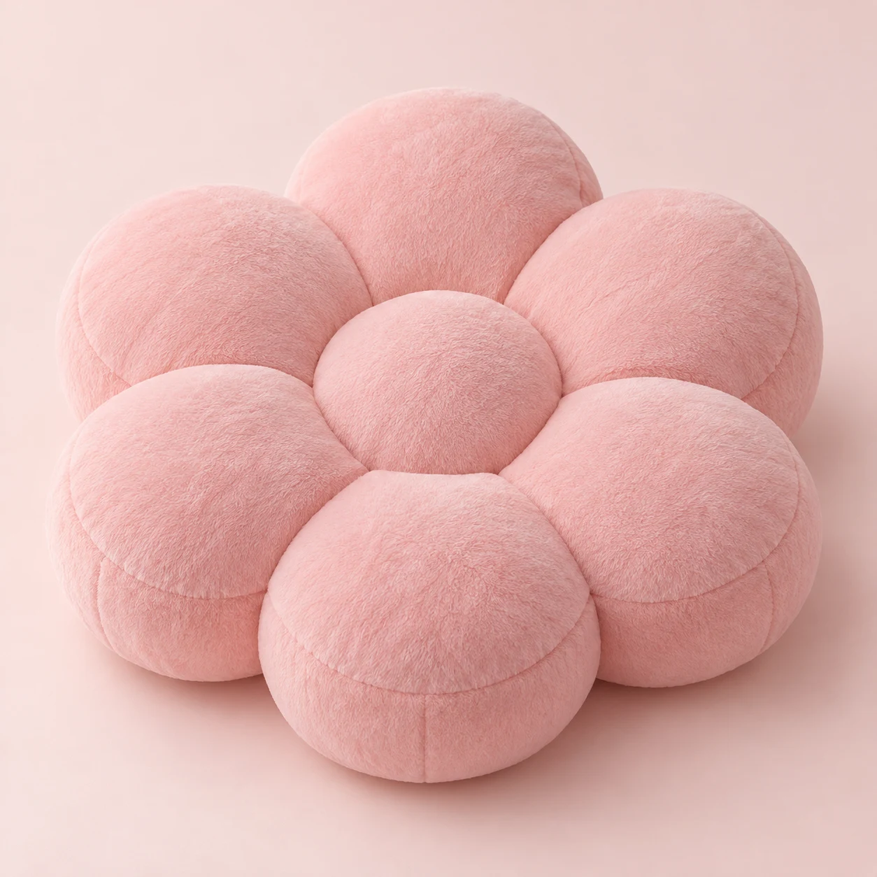 Petal Hug, Blush plush six round petal flower with center